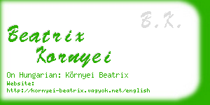 beatrix kornyei business card