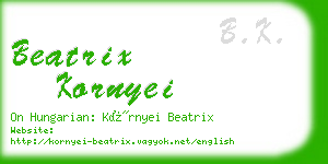 beatrix kornyei business card
